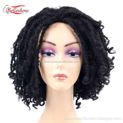 Hot sell black dreadlocks wig cheap color african short synthetic crochet braid hair dreadlocks wig for black women